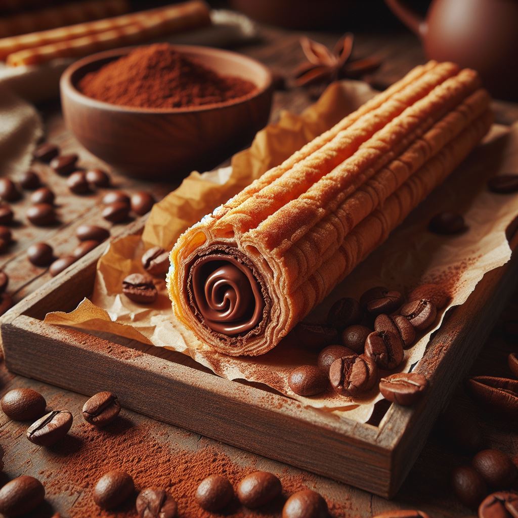Palha Italiana de chocolate com grãos de cacau