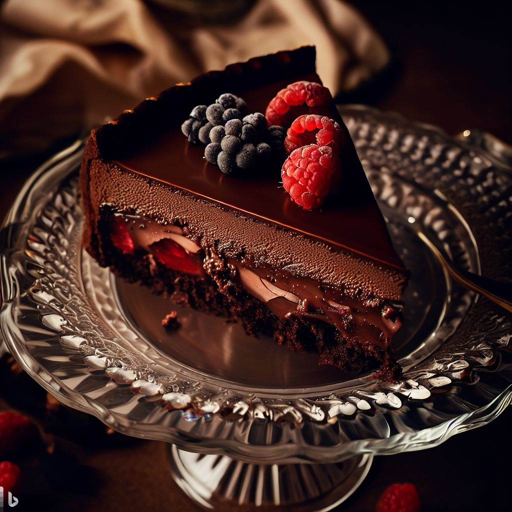 A torta é coroada com raspas de Chocolate ao Leite, conferindo elegância visual e uma textura crocante.
